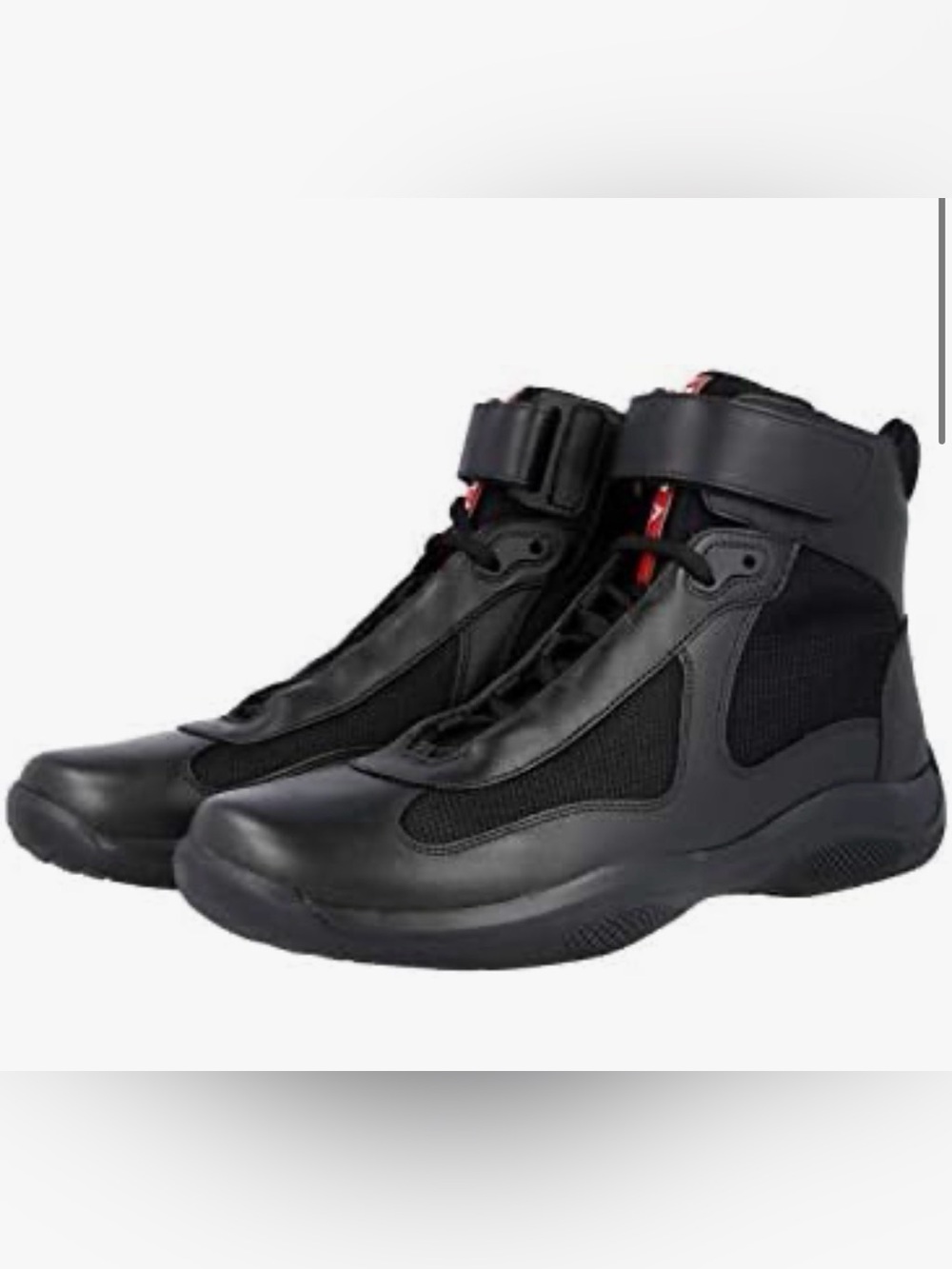 PRADA MENS BLACK AMERICA’S CUP HIGH TOP SIZE 10